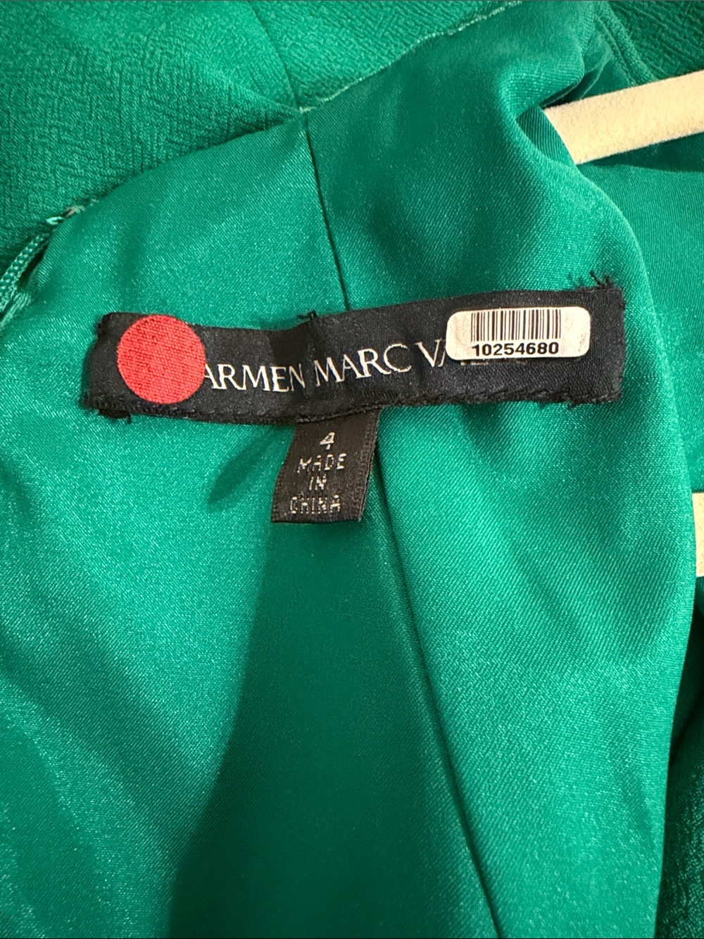 Carmen Marc Valvo Emerald Green Dress